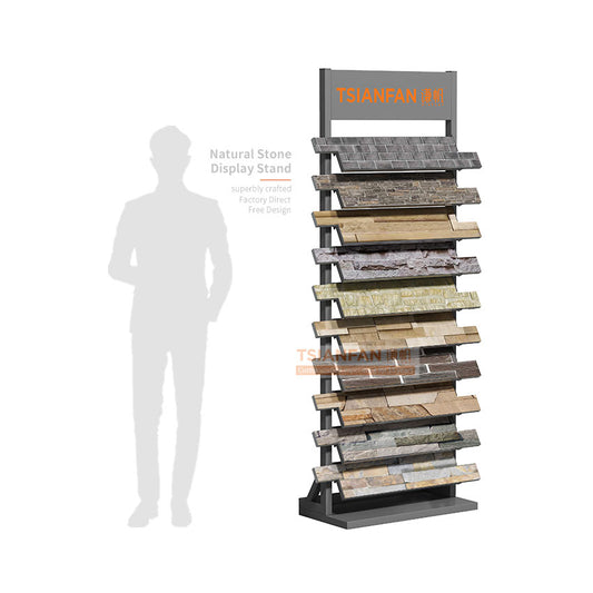 natural stone display stand stone showroom display racks-SW115