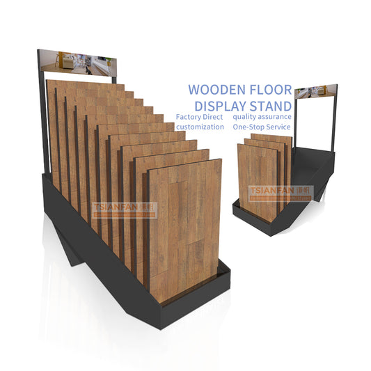 wooden floor display stand wood tile displays-WE031-2