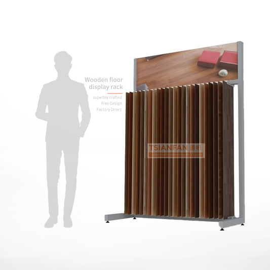 wooden tiles page turning display stand hard wood displays-WF902