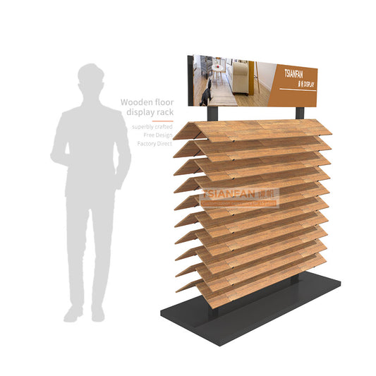 wooden tile display stand wood plank display shelves-WL1008