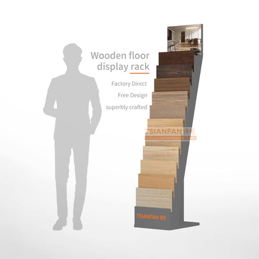 floor display base metal wooden tile display rack-WL1021