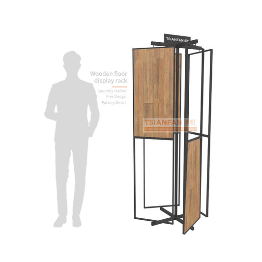modern style wooden floor display stand walnut floor display rack-WL806