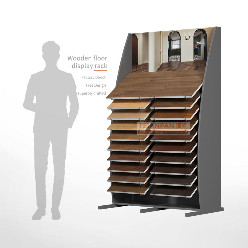 Expositor de tablones de madera para tiendas minoristas, estantes de madera para exhibiciones de tiendas - WL933