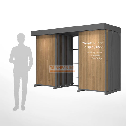 wood floor push pull display stand metal wood flooring display stand-WT909