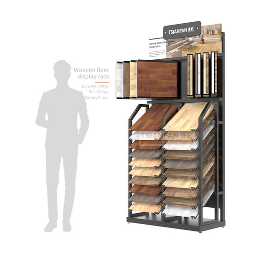 modern style wooden floor display stand floor display rack-WZ7003