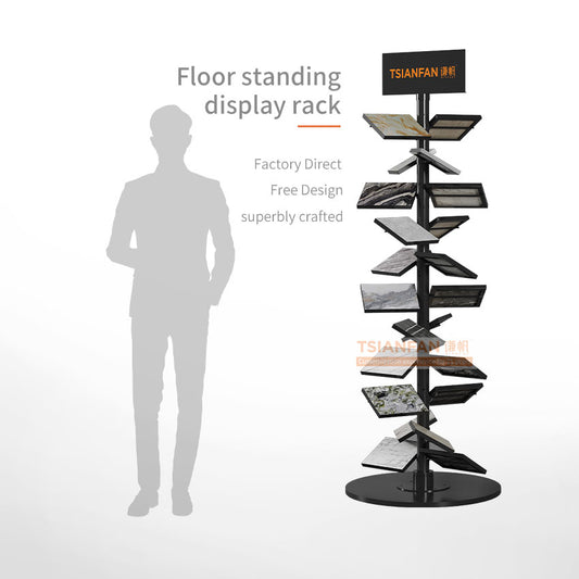 quartz display stand granite sample display rack-SRL010