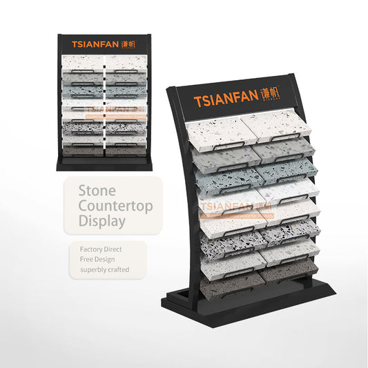 stone display table metal granite display rack-SRT837