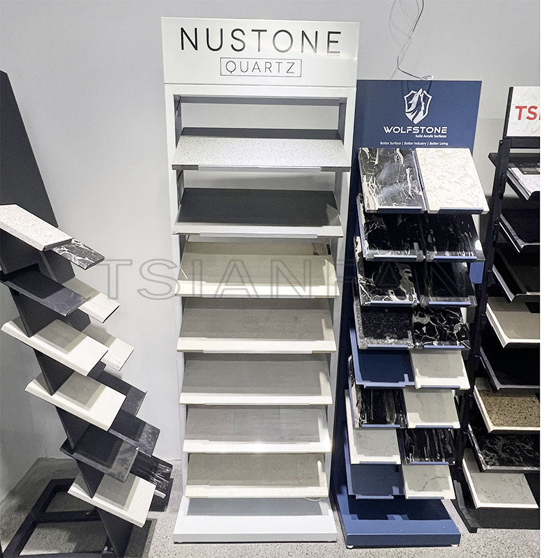 Exhibidores verticales de piso de muestra de granito de mármol y cuarcita - ST119