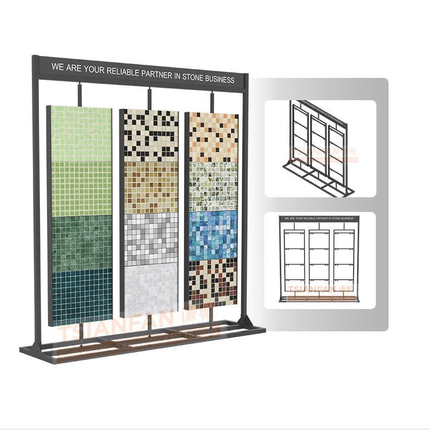 Rotating mosaic tile display rack for high-end showrooms-CE088