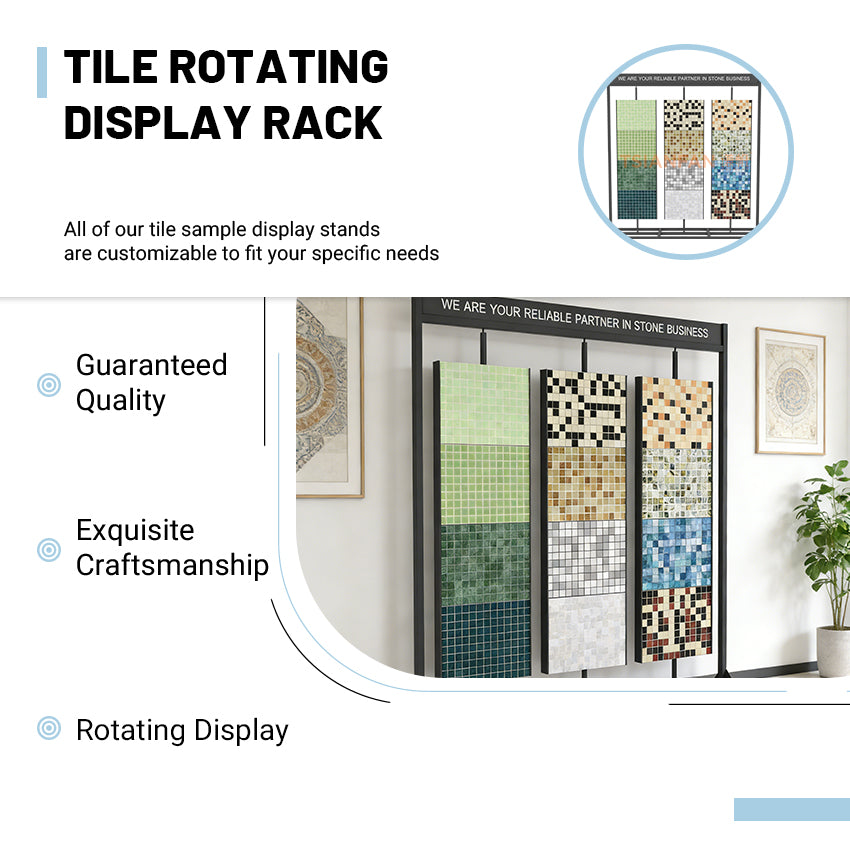 Rotating mosaic tile display rack for high-end showrooms-CE088