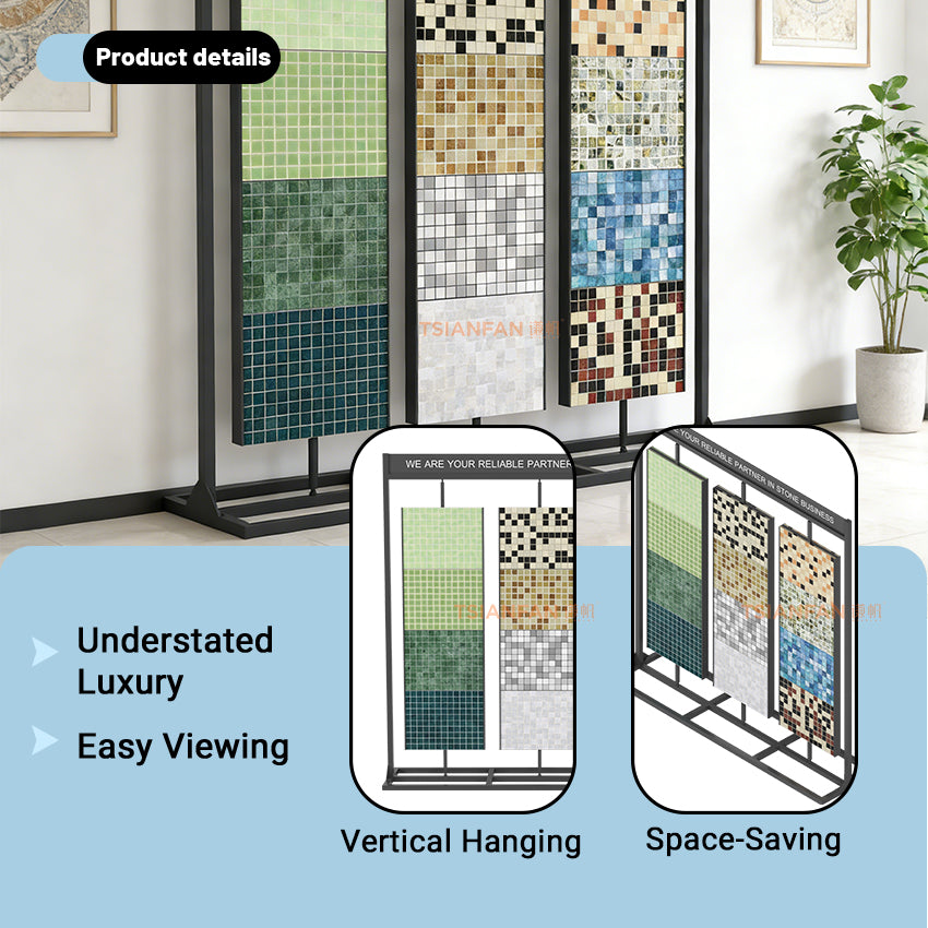 Rotating mosaic tile display rack for high-end showrooms-CE088