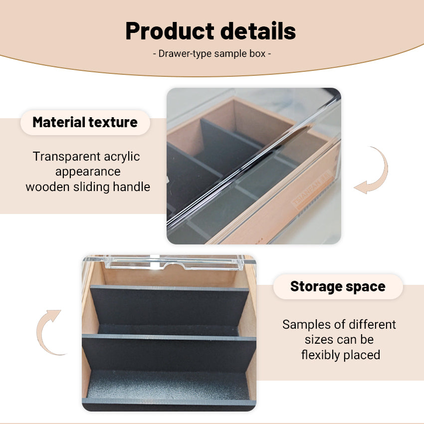 wooden sample box for tiles display