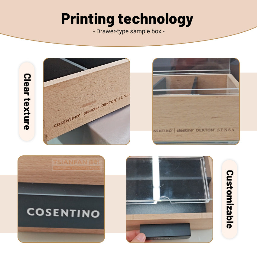 wooden sample box for tiles display