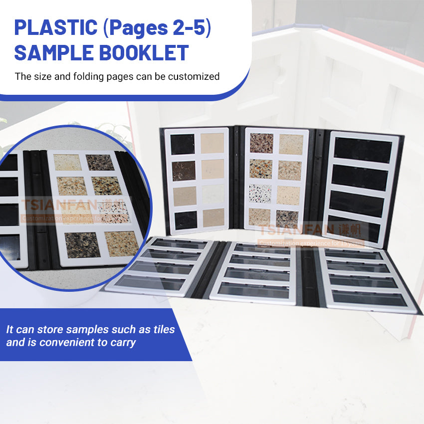 small pieces stone sample book plastic sample booklet