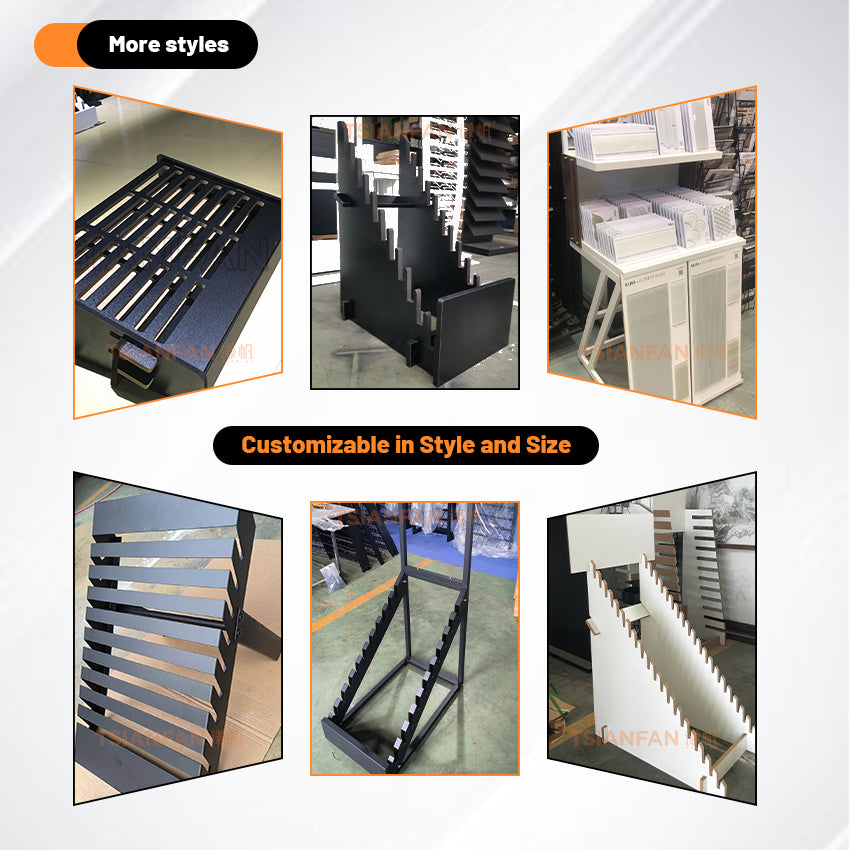simple ceramic tile sample display stand for showrooms