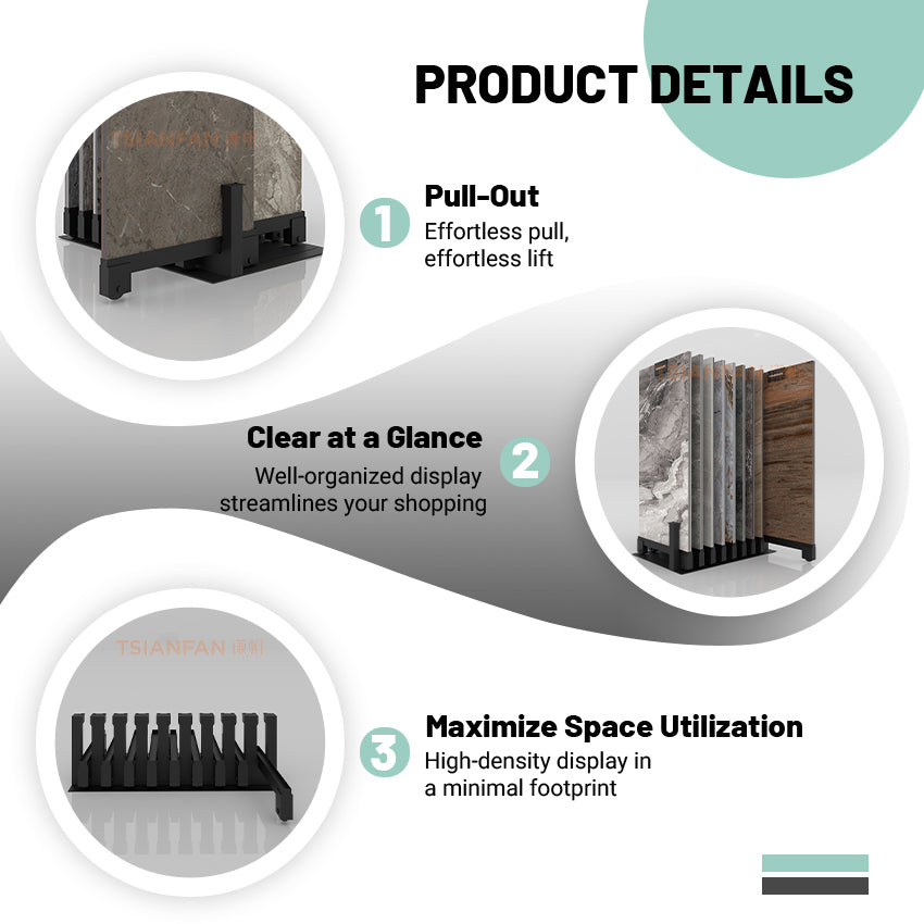 granite samples push pull display stand wholesale-CT925