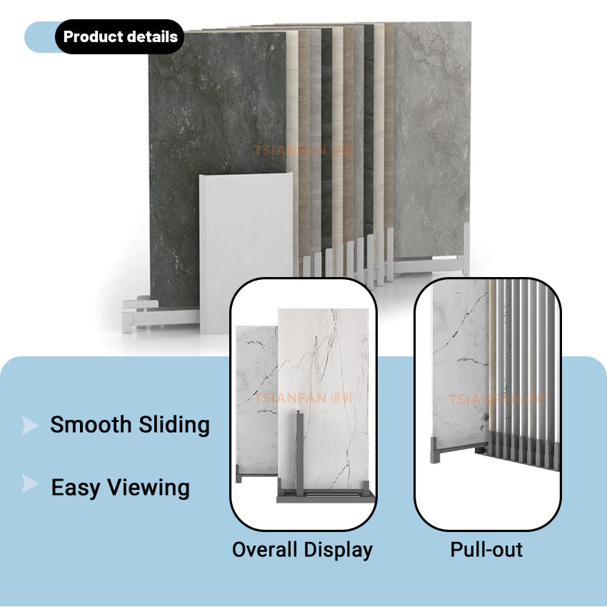 Retail ceramic tiles sliding display stand for sale-CT605