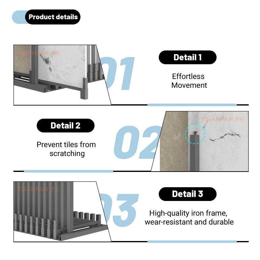 Retail ceramic tiles sliding display stand for sale-CT605