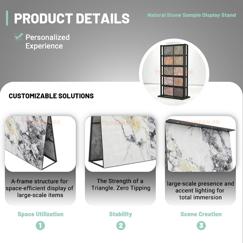 stone slab showroom rack A-frame tile display-SG007