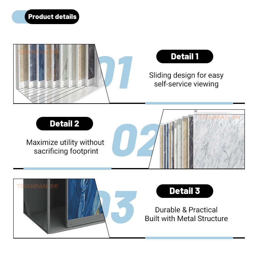 custom tile sliding display stand for overseas market-CT914