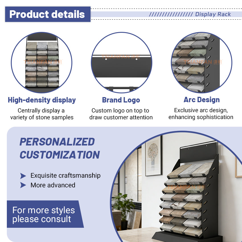 Custom ceramic tile display racks for showrooms-SRT036