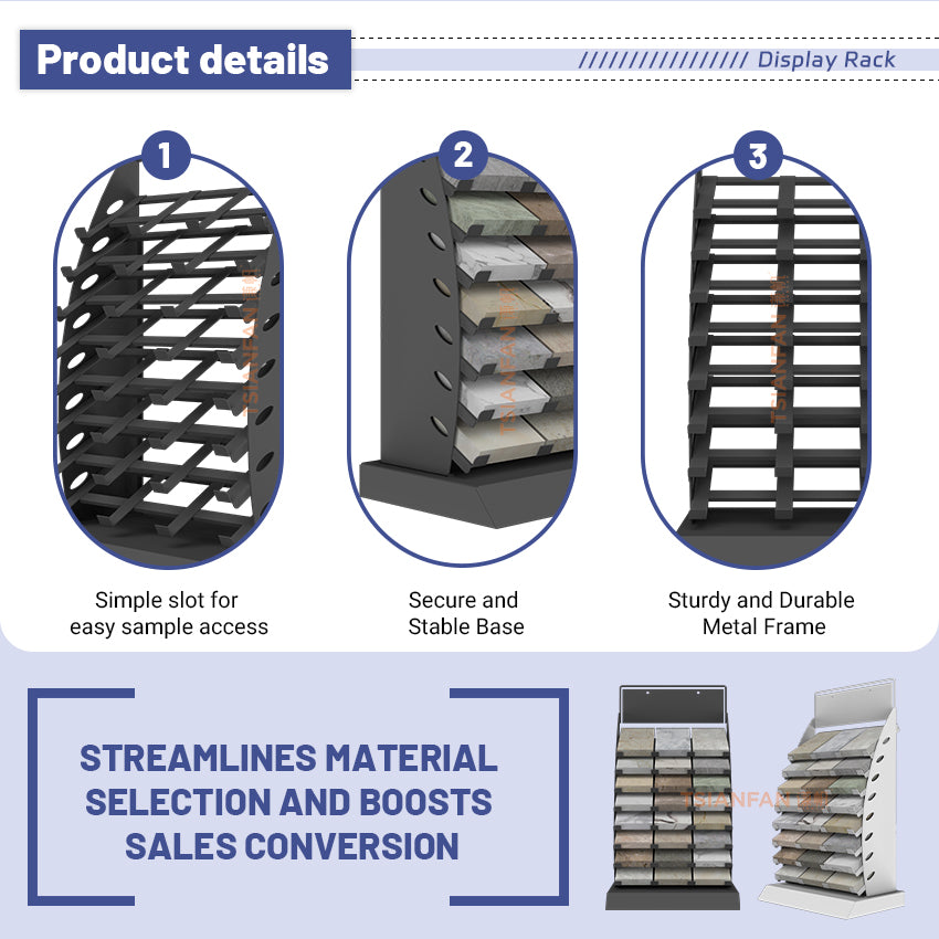 Custom ceramic tile display racks for showrooms-SRT036