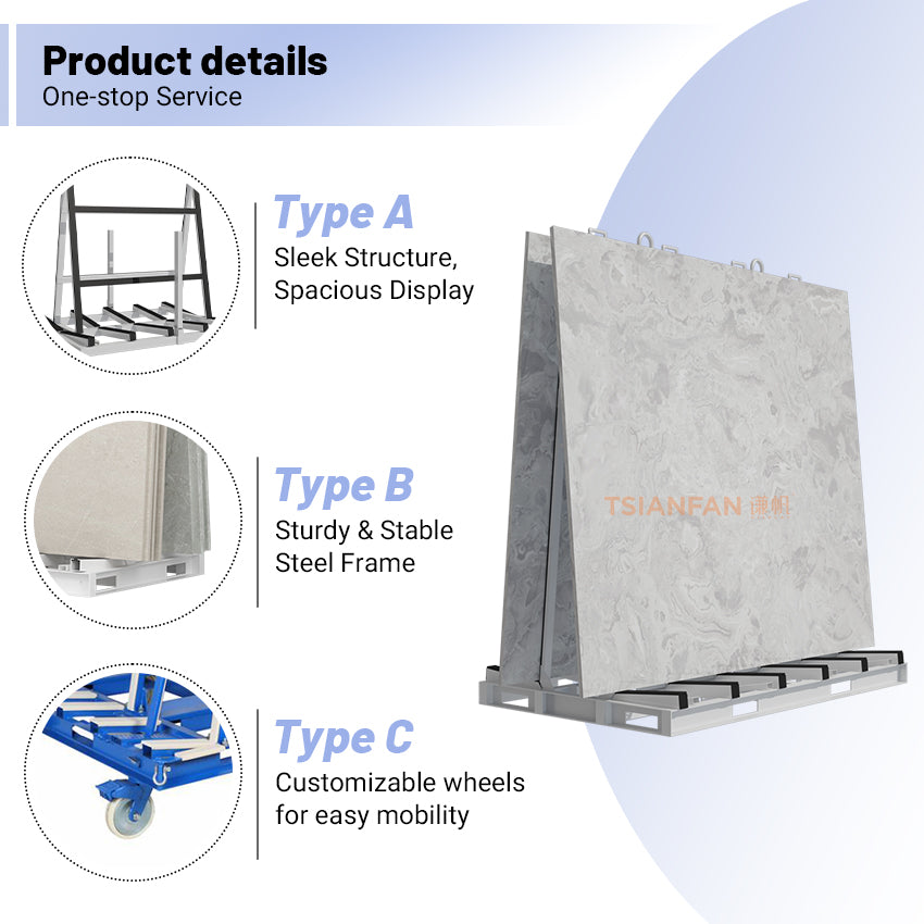 adjustable quartz slab display stand for showrooms-SD026