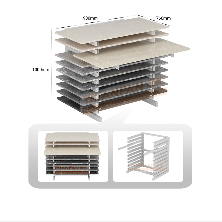 pull out drawer tile display cabinet for showrooms