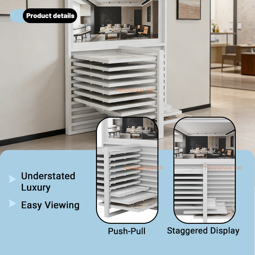 Smooth-glide sliding tile panels for heavy marble samples-CX2019