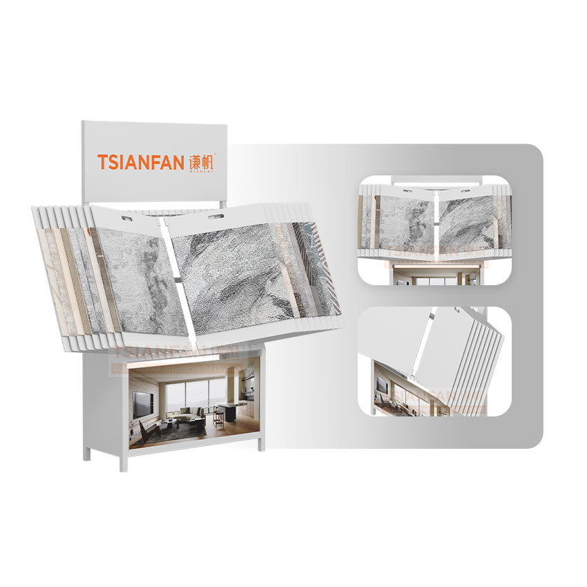 freestanding vertical carpet rack for showroom corners-DF920