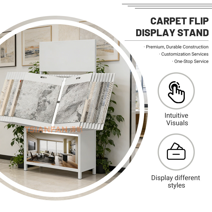 freestanding vertical carpet rack for showroom corners-DF920