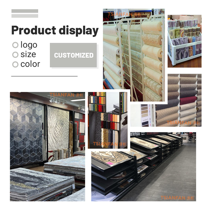 freestanding vertical carpet rack for showroom corners-DF920