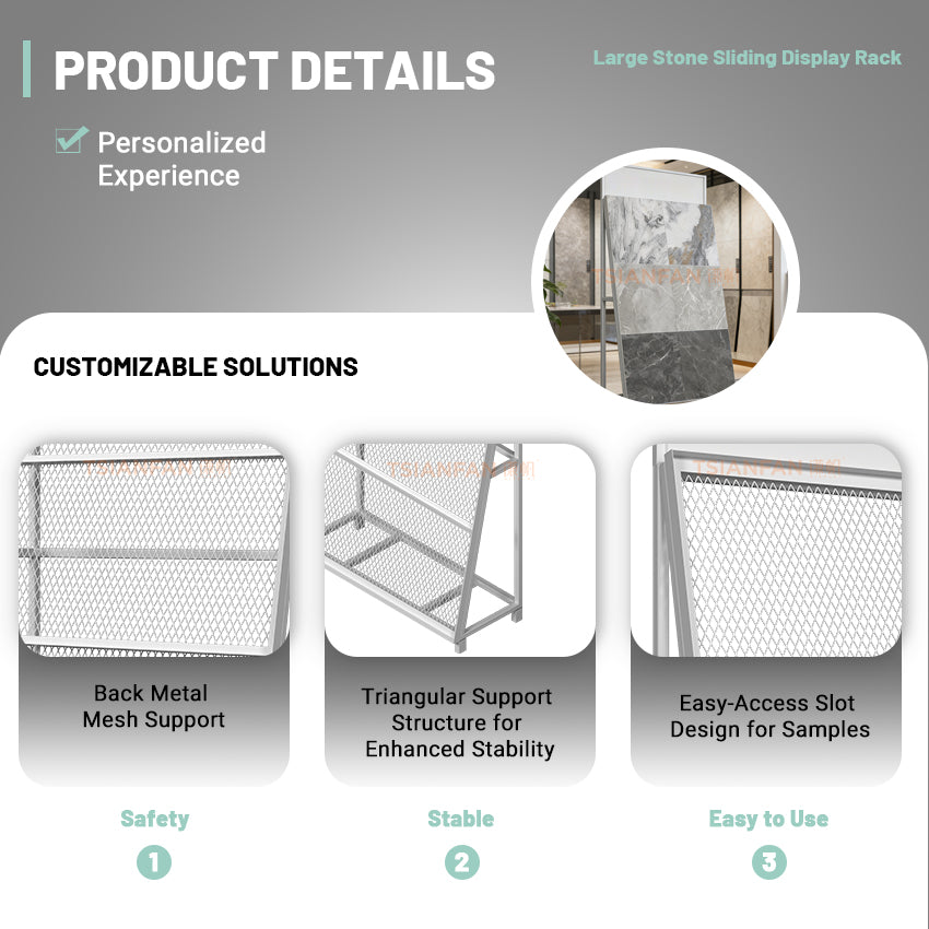 Single-sided marble slab display for high-end showrooms-SG901