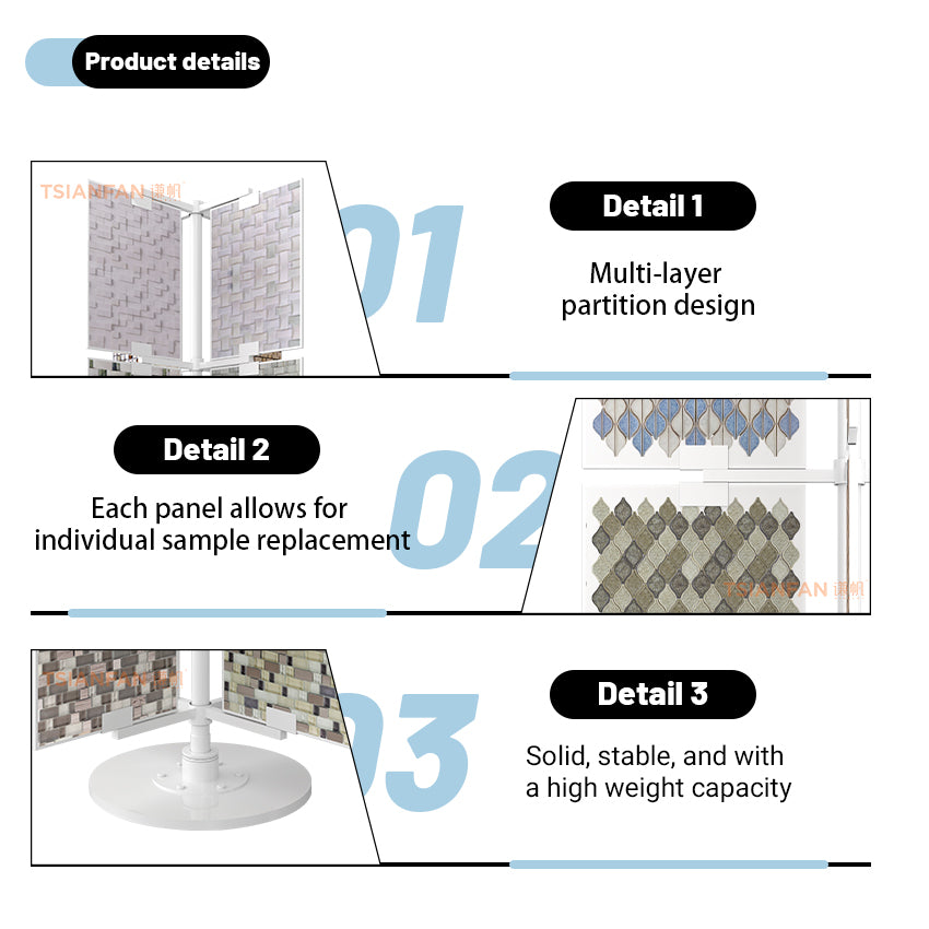 mosaic samples rotating display stand for showroom-CL313