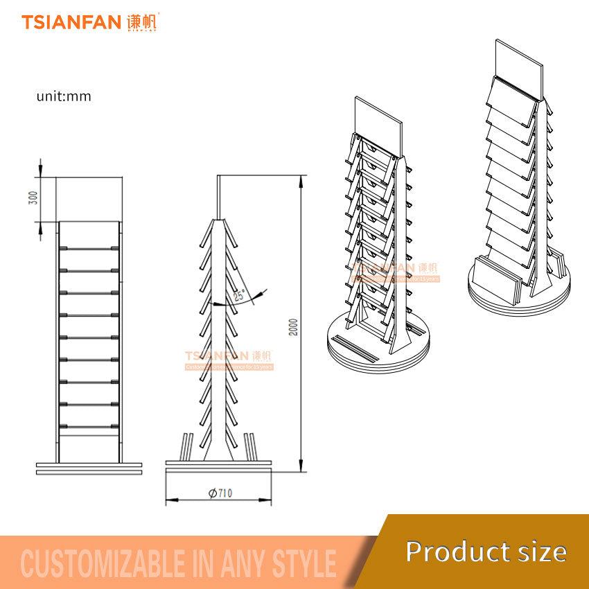 Rotatable vertical tile display rack customized new offer-CZ015-10