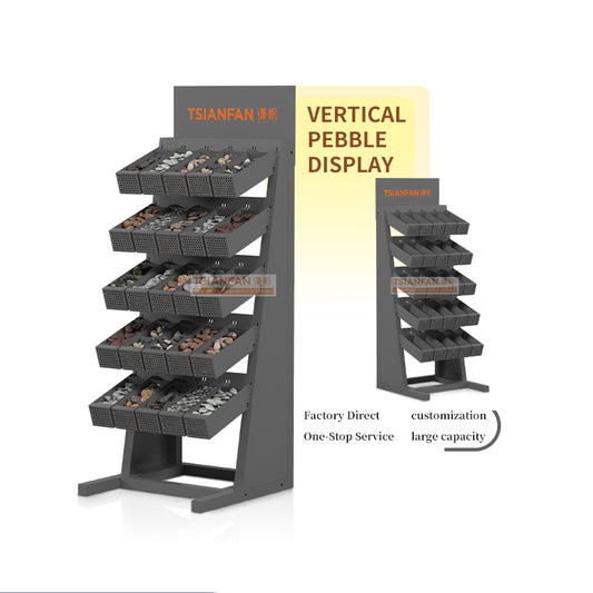 metal display racks for cobble stone rock displays-SE105