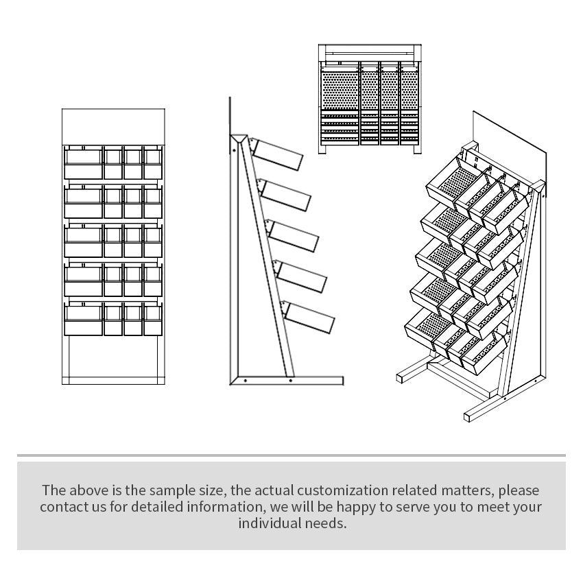 metal display racks for cobble stone rock displays-SE105