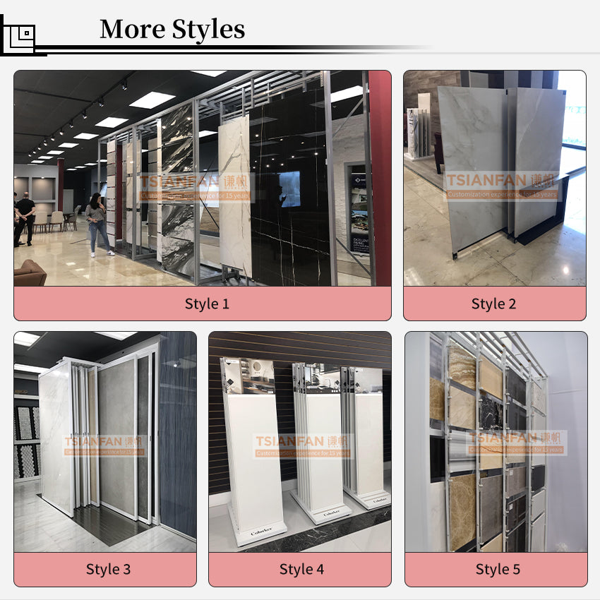 ceramic tiles pull out display stand stone display rack-SG601