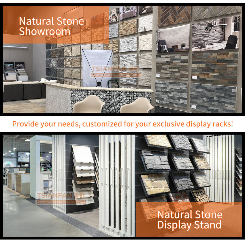 stone exhibition display racks granite sample display-SW116