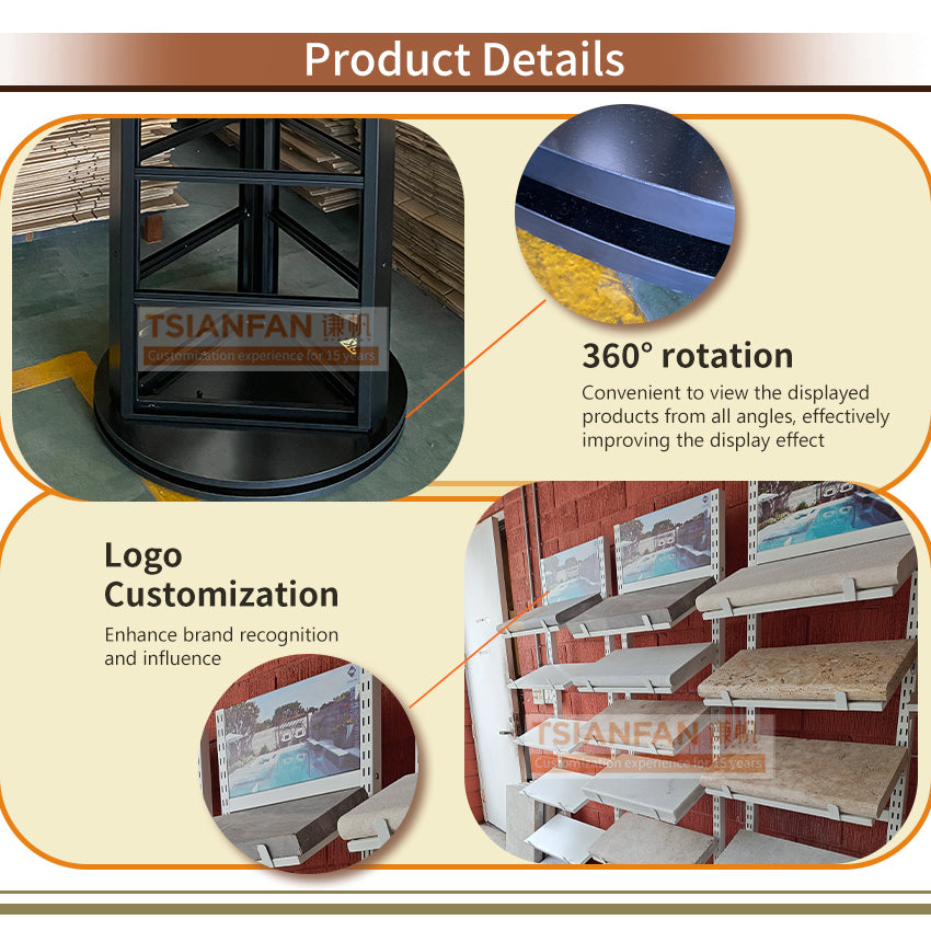custom natural stone display stand tiles display rack-SW322