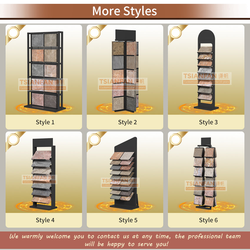 custom natural stone display stand tiles display rack-SW322