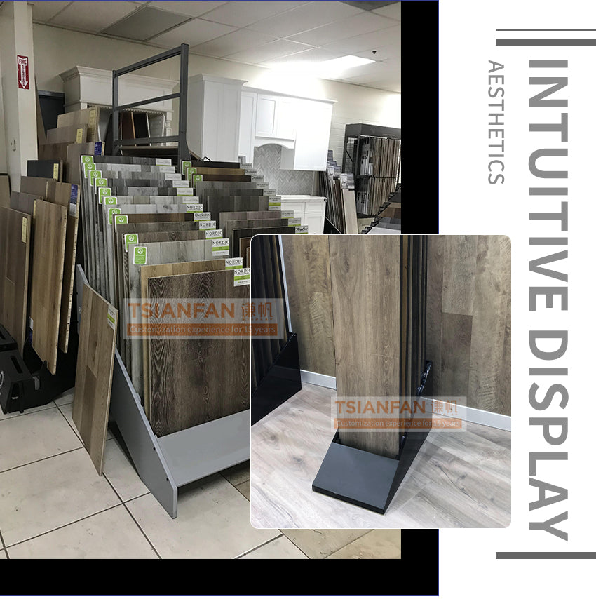 wooden floor display stand wood tile displays-WE031-2