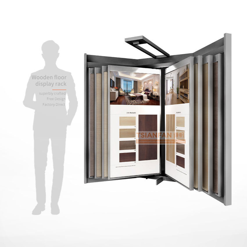 timber wood sample page turning display solution-WF913