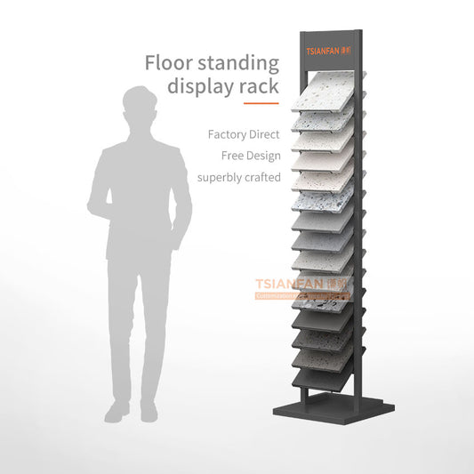Vertical quartz stone display rack metal display stand-SRL003