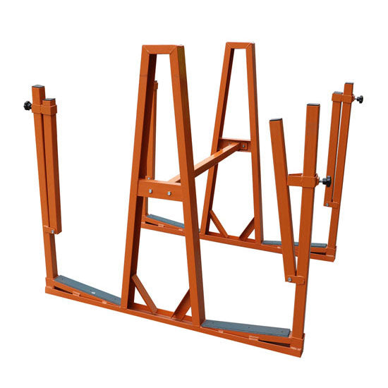 Stone slab 90° A-frame steel transport display rack with safety posts SD028-O