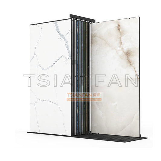 2023 new sliding partition granite marble tile stone siding display shelf-SG1006