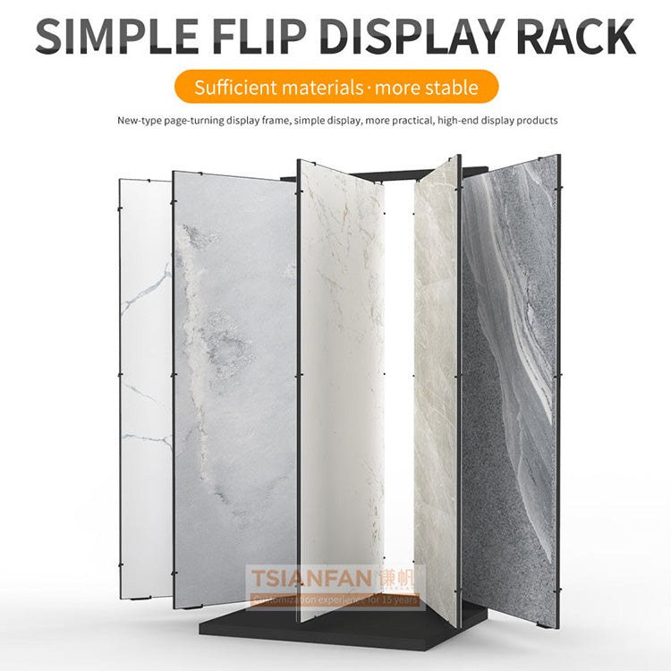 Ceramic tile page-turning book wings sliding simple display rack -SG1008