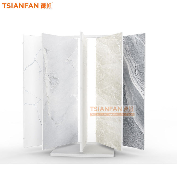 Ceramic tile page-turning book wings sliding simple display rack -SG1008