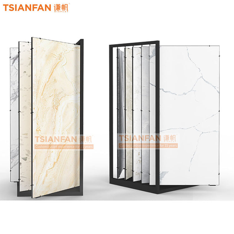 Ceramic tile page-turning book wings sliding simple display rack -SG1008