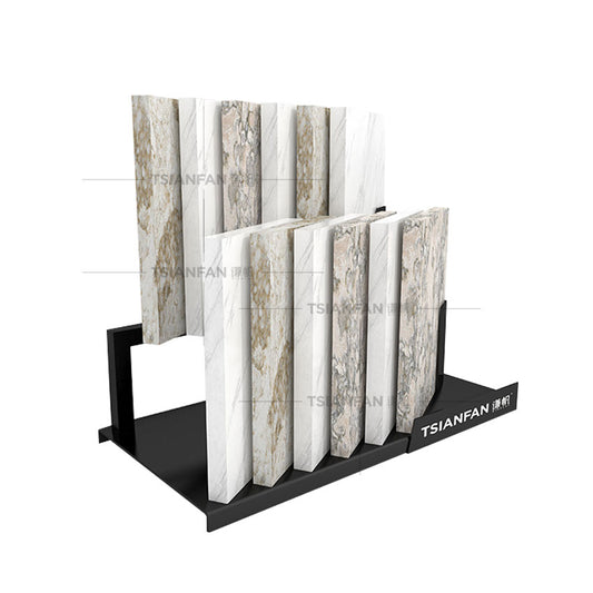 Factory Metal Sample Quartz Stone Display Tabletop Stand Showroom Porcelain Mosaic Marble Display Racks Countertop Tile Displays